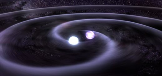 An artist's impression of a neutron star merger and the emitted gravitational wave signal