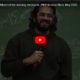 screenshot of the YouTube video preview of Nidin Vadasserys Slam at the 1st PIER science slam showing a smiling young man with a microphone in front of a blackboard with nonsensical formulas
